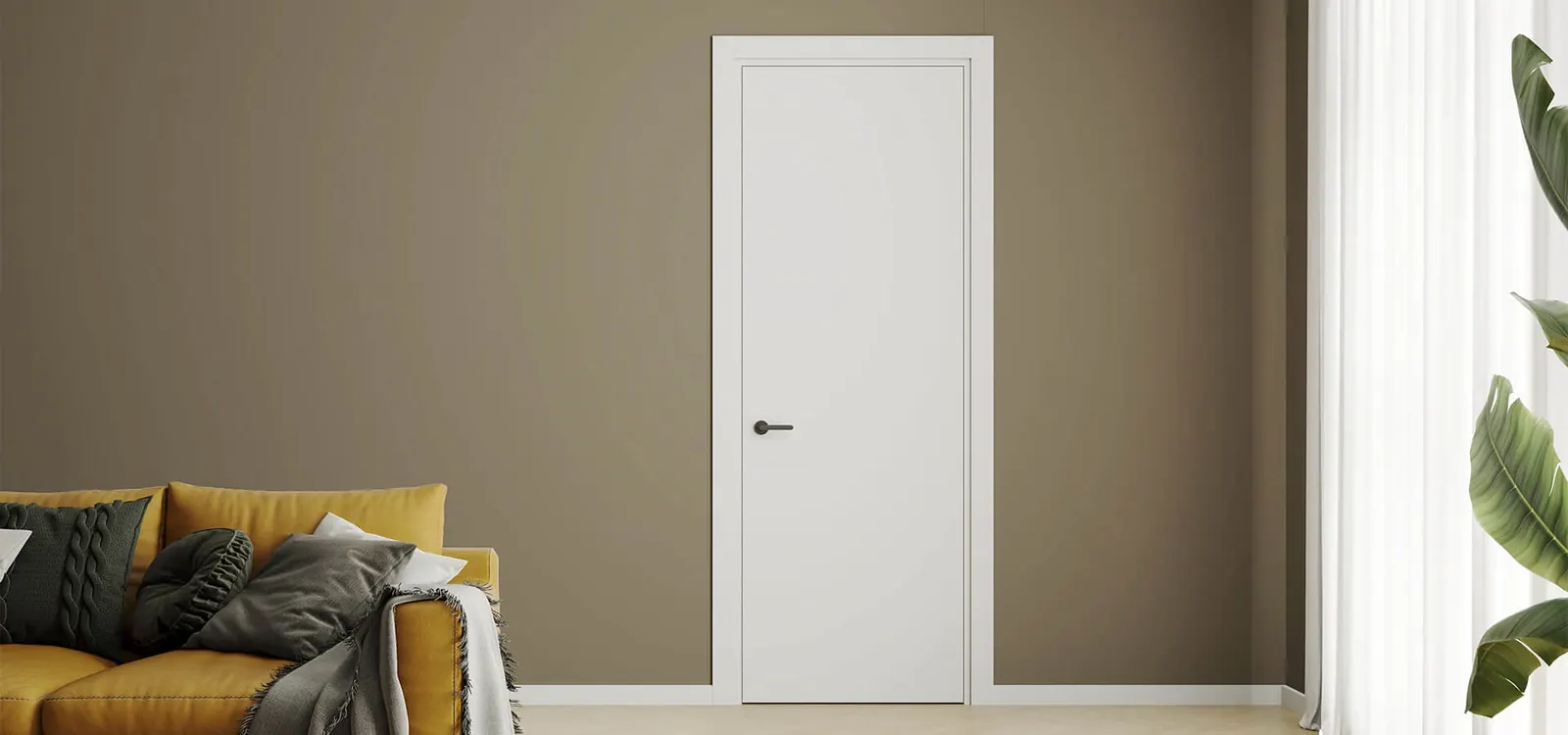 Puerta de intercomunicación instalada en interior residencial.
